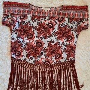 🔥🔥🔥SALE🔥🔥🔥Michael Kors Red Paisley Print Top